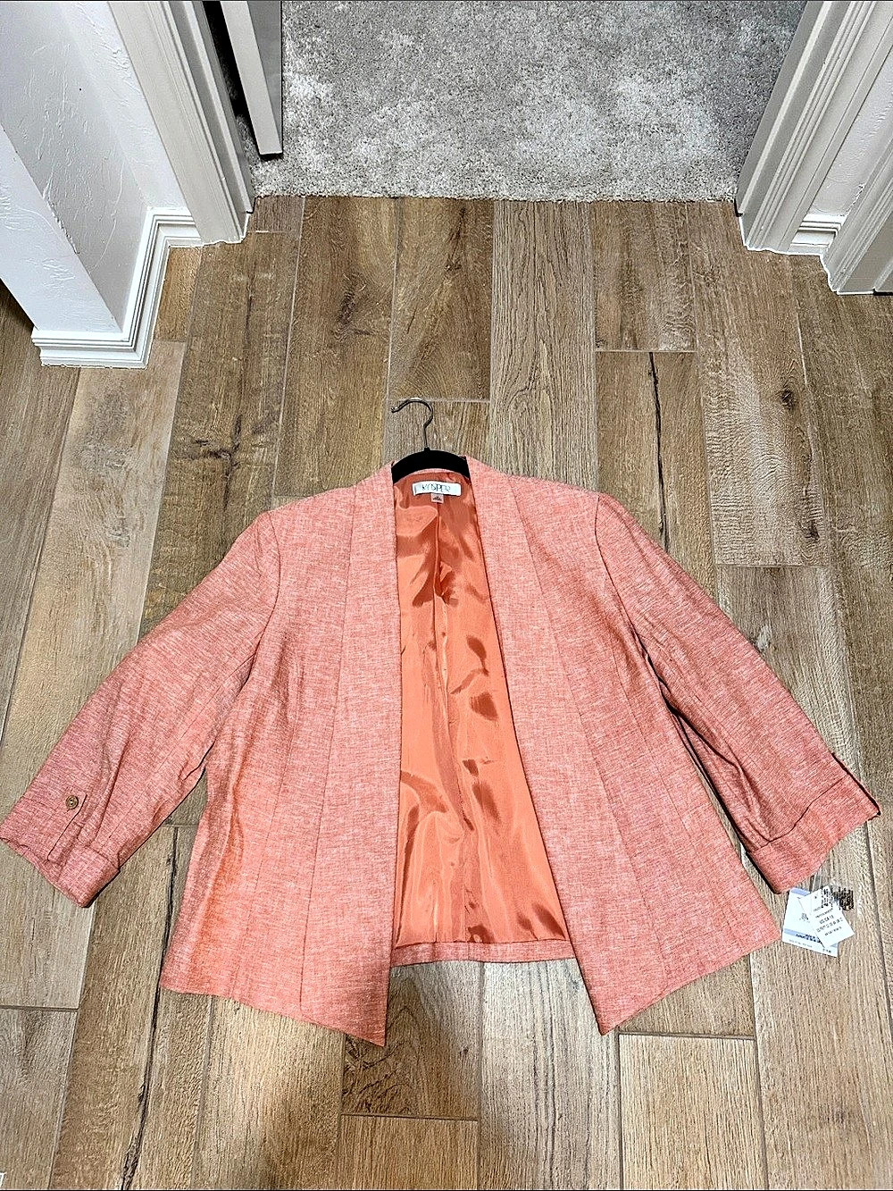 Kasper orange Open Front Blazer NWT